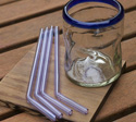 TitleEco-Glass Straws - Set of 4 Lavender Bended Reusable Straws- Lifetime Guarantee